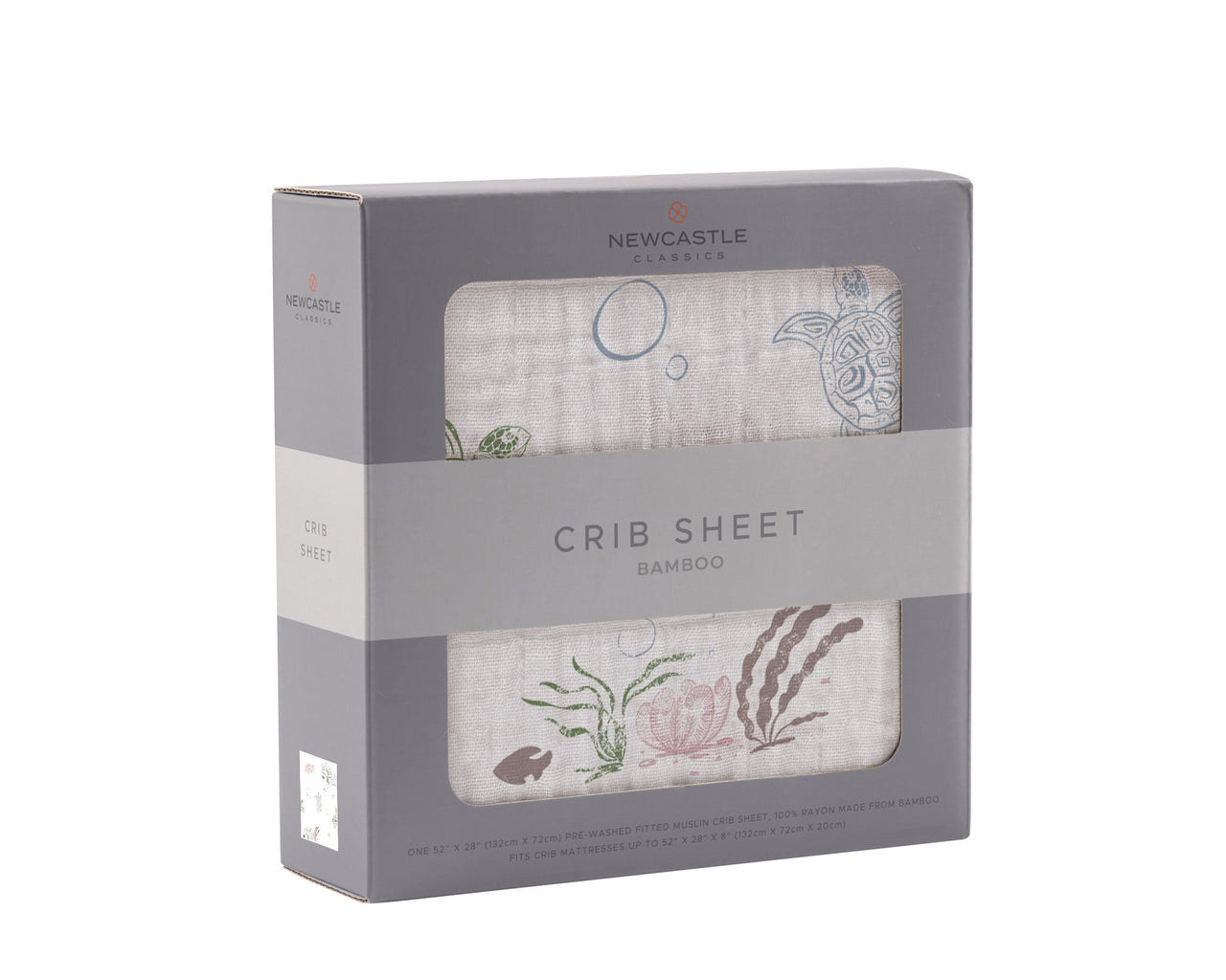 Newcastle - Turtles Bamboo Muslin Crib Sheet -