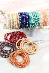 Thumbnail for Seven Lines Glass Beads Stretch Bracelet - 22 COLORS