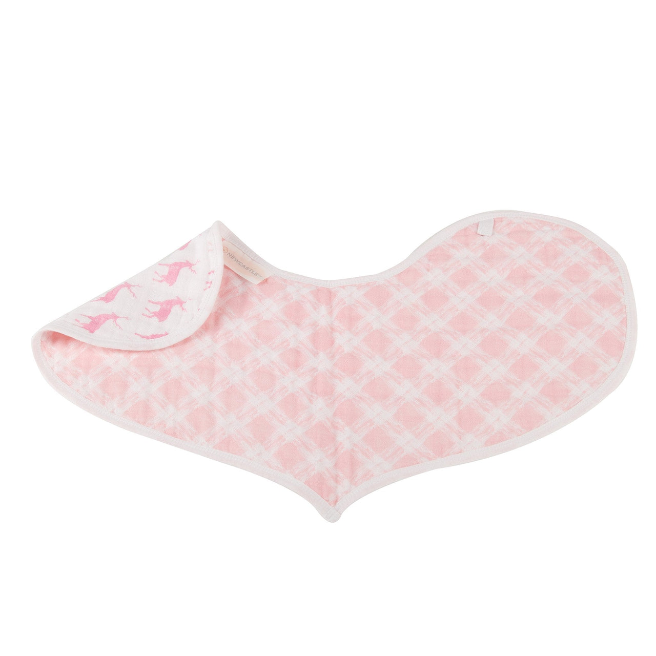 Newcastle - Pop of Pink Cotton Heart Bibs 2pk -