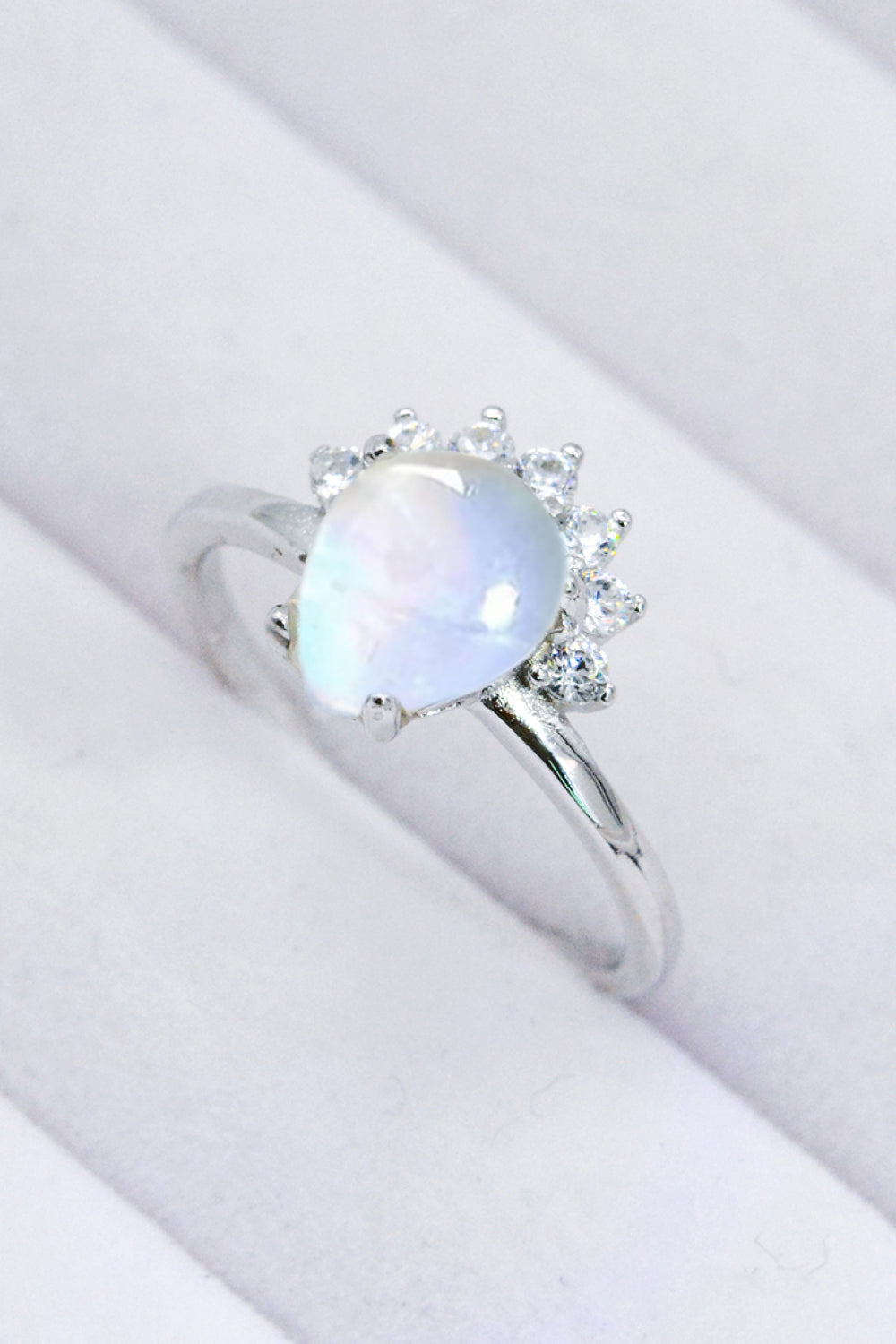 925 Sterling Silver Moonstone Ring - T - SIZES 6 THRU 9 - 2 FINISHES -