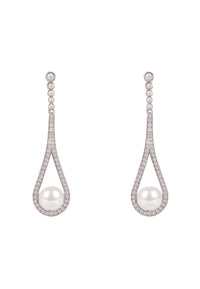 Thumbnail for LATELITA - Cradled Pearl Drop Earrings Silver -