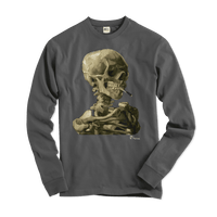 Thumbnail for Van Gogh Skull of a Skeleton With Burning Cigarette - Long Sleeve Shirt - 5 COLORS -