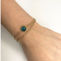 Thumbnail for Gena Myint - Emerald Vermeil Double Chain Bracelet -