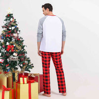 Thumbnail for MEN MERRY CHRISTMAS Graphic Top and Plaid Pants Set - T -