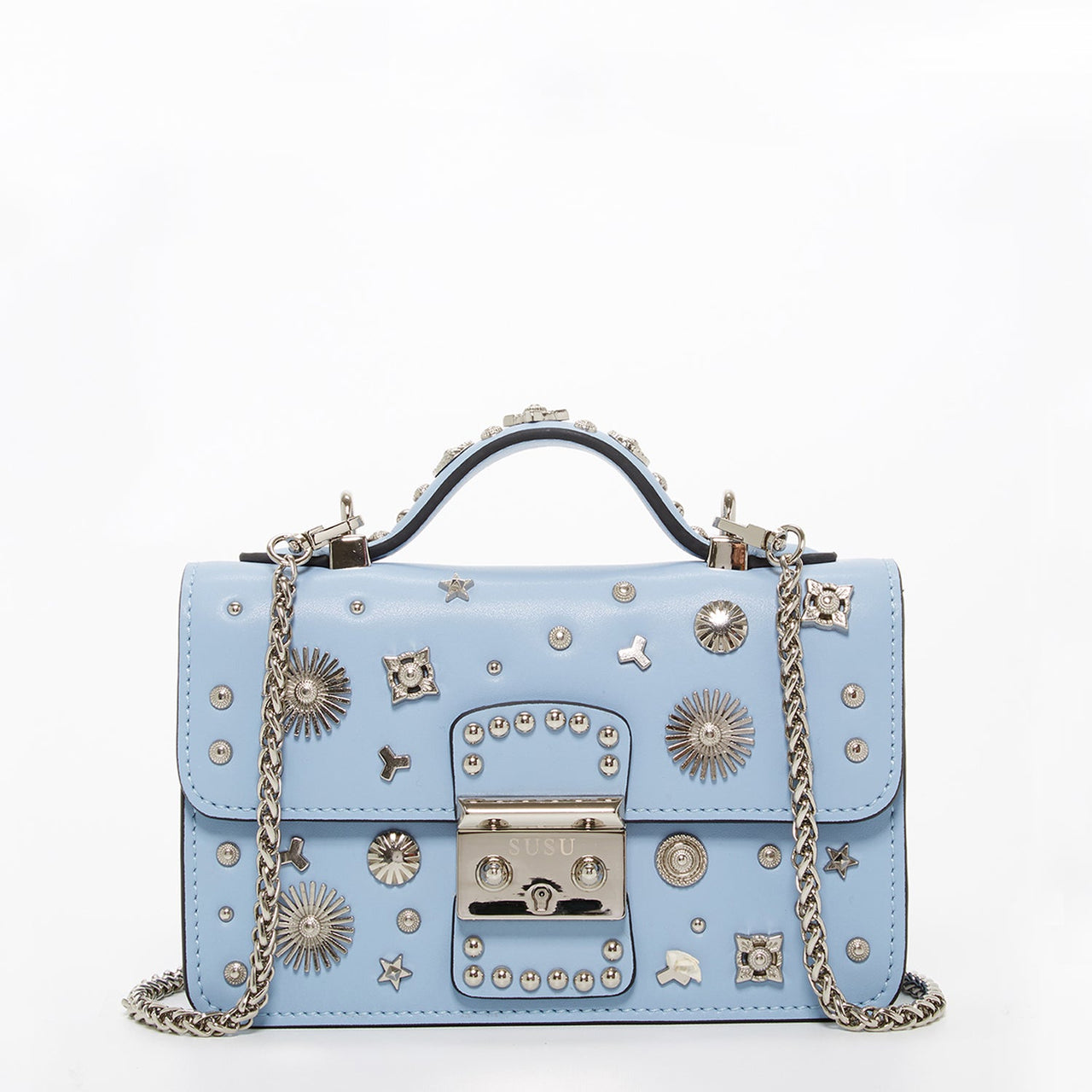 The Hollywood Light Blue Small Leather Bag -