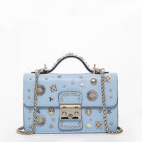 Thumbnail for The Hollywood Light Blue Small Leather Bag -