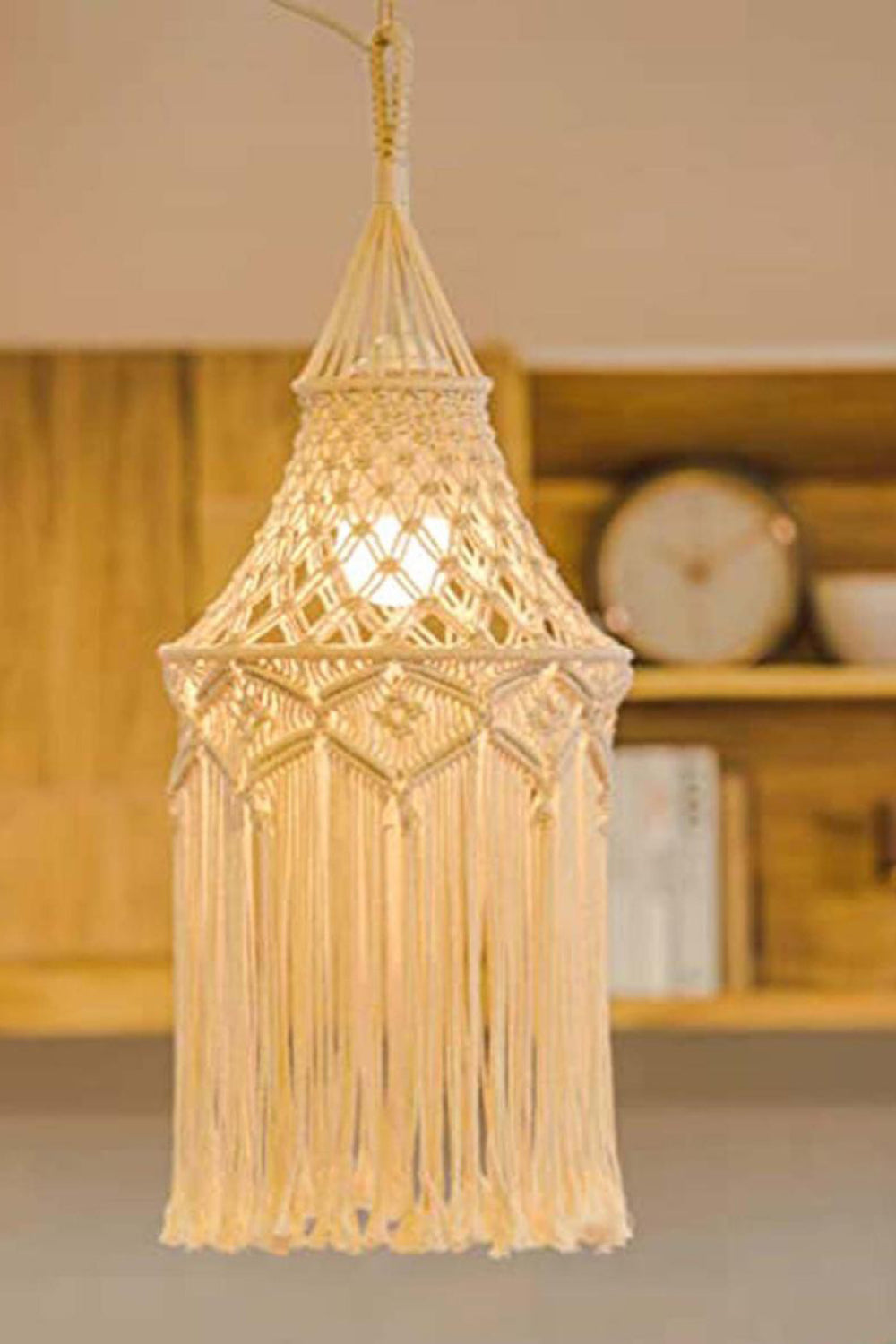 Macrame Hanging Lampshade - 11.8' X 31.5" - T - 2 COLORS -