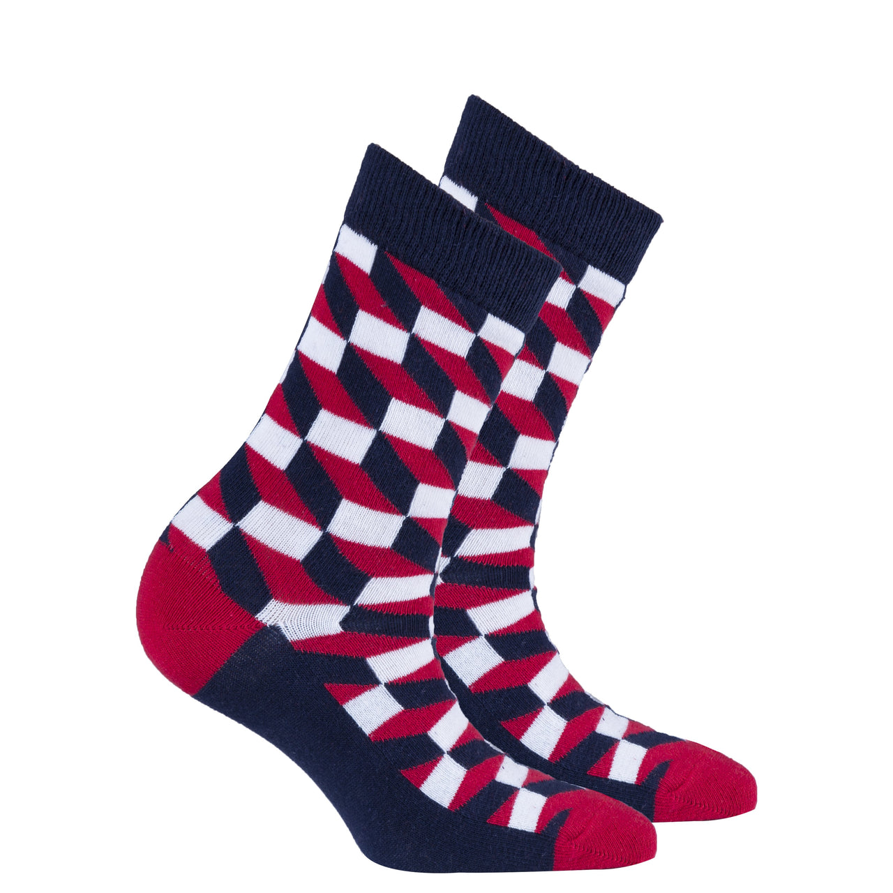 Women's Navy-Red Block Socks - 1 COLOR -