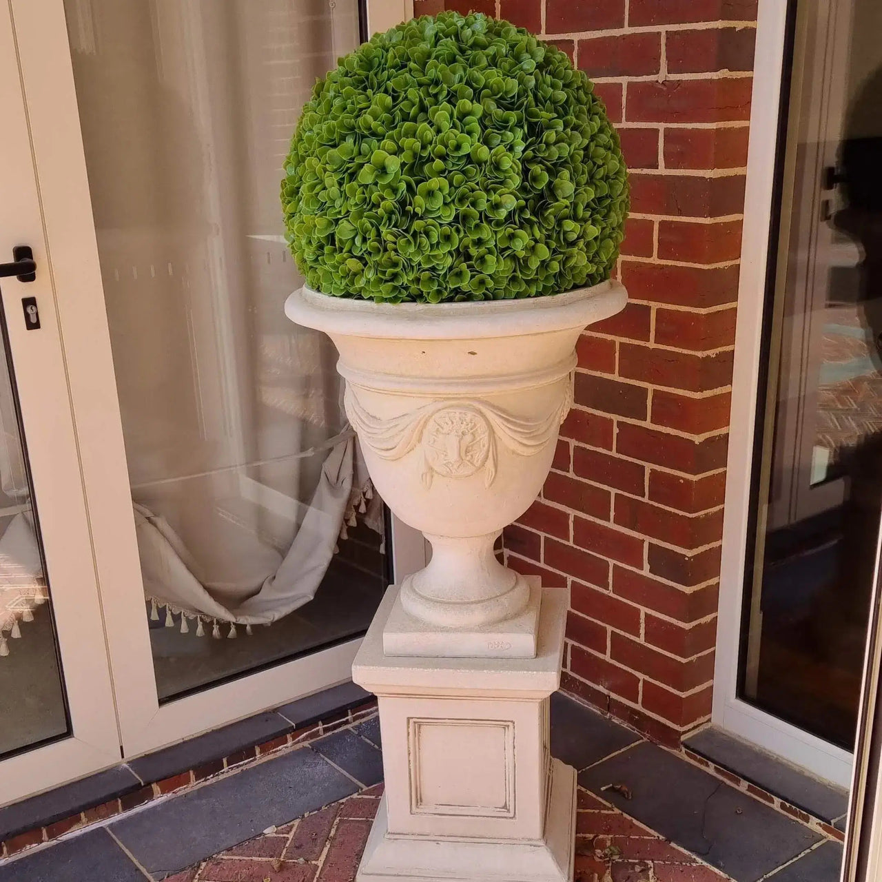 Artificial Rose Clover Topiary Ball 17" UV Resistant - SET OF 2 -