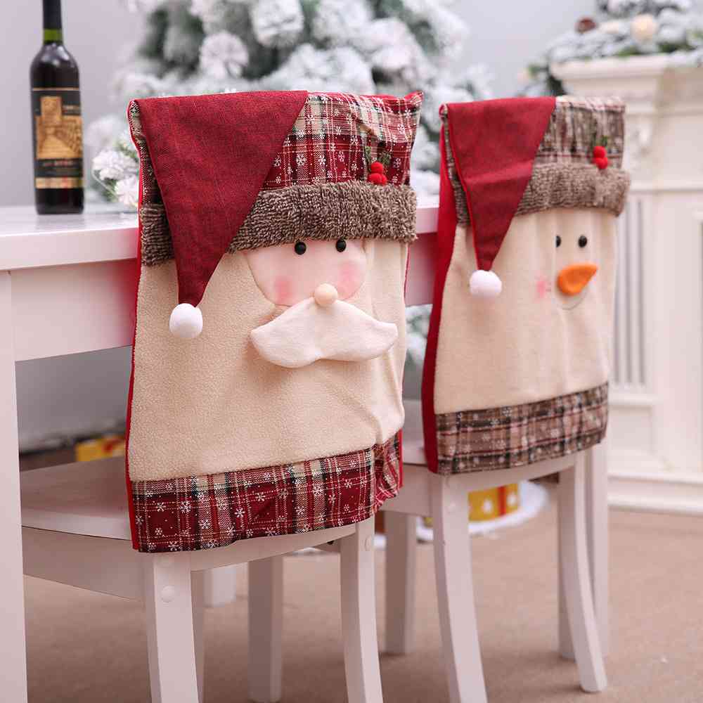 Pom-Pom Christmas face Trim Chair Cover - ADD TO YOUR CHRISTMAS / HOLIDAY THEME - [5-10DAY DELIVERY] - T - 2 TYPES -