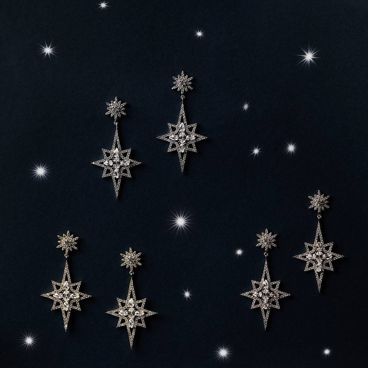 LATELITA - Northern Star Drop Earrings Gold -