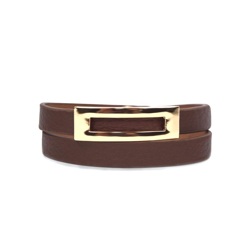 ClaudiaG - Buckled Leather Bracelet - Sienna - 1 COLOR -