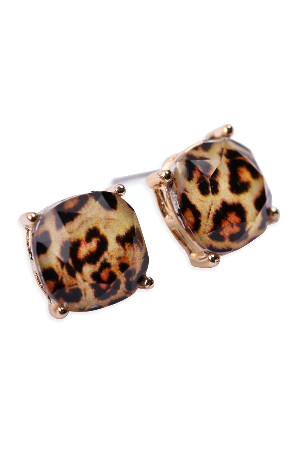 Cushion Cut Earrings - Leopard or Zebra -