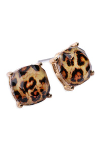 Thumbnail for Cushion Cut Earrings - Leopard or Zebra -