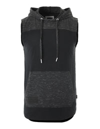 Thumbnail for Men's Color Block Sleeveless Pullover Kangaroo Pocket Workout Hooded Tank - 2 COLORS