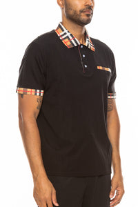 Thumbnail for Checkered Plaid Detail Polo - 4 COLORS -