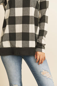 Thumbnail for Riah Fashion - Checker Plaid V-Neck Long Sleeve Top - 2 COLORS -