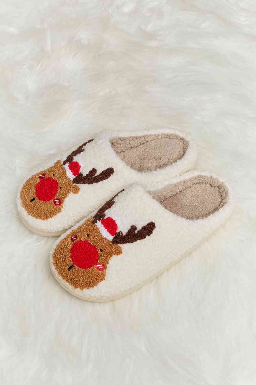 Melody Rudolph Print Plush Slide Slippers - T - 2 COLORS -