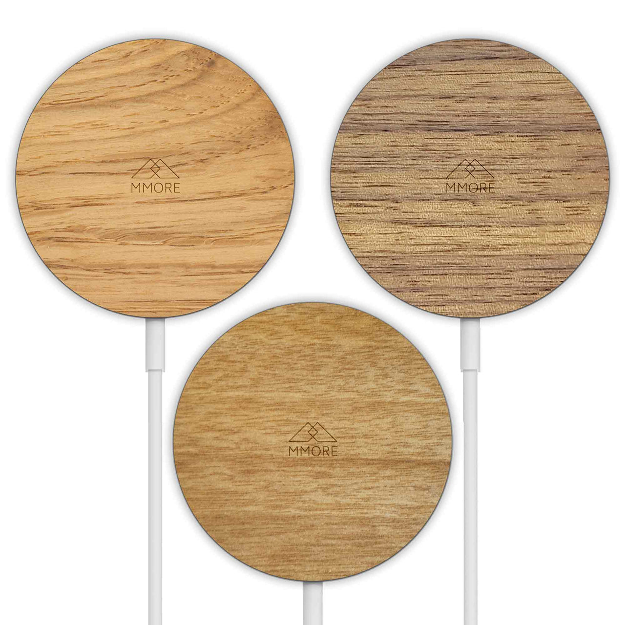 MMORE - MagSafe Wireless Charger - Wood - 3 WOODS  & WHITE -