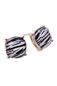 Thumbnail for Cushion Cut Earrings - Leopard or Zebra -