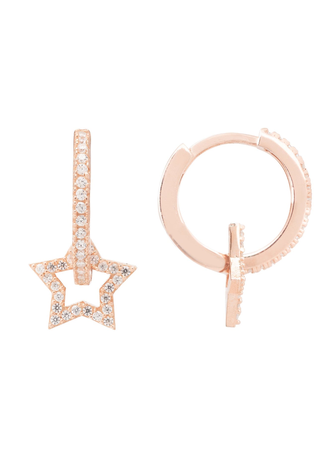 LATELITA - Star Huggie Hoop White Rosegold -