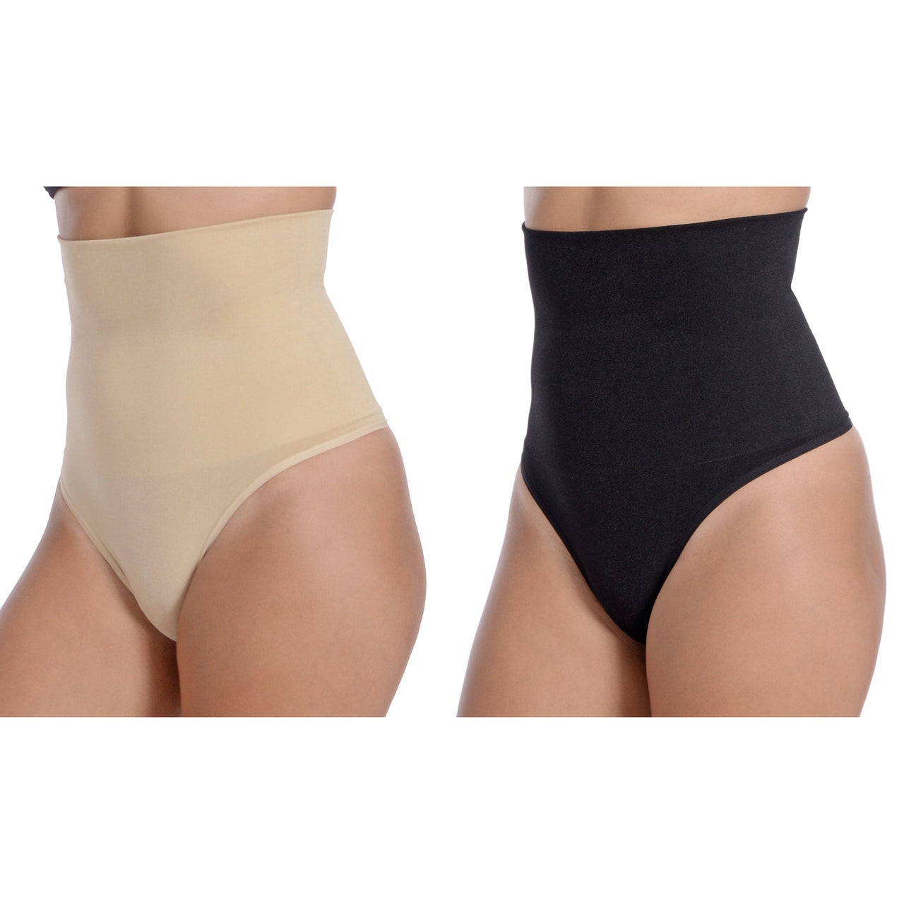 Seamless Hi-Waist Shaper With Thong Bottom - 2 Pack -