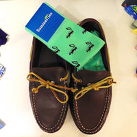 Thumbnail for Summer Ties - Skunk Socks - Black on Green - Men's Mid Calf - 1 COLOR -