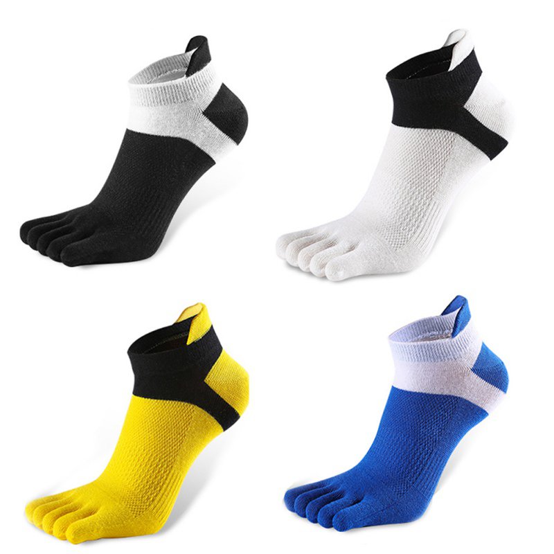 1 Pair Outdoor Men's Socks - Breathable Cotton Toe Socks  - Sports Jogging Cycling Running 5 Finger Toe Slipper Sock - [23 DAY DELIVERY] - 18 COLORS -