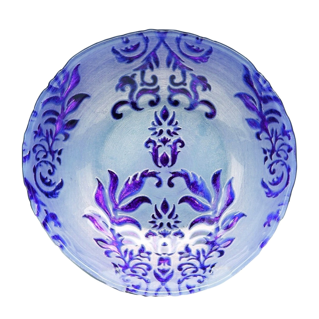 Set/4 DAMASK 7.5" TWO PURPLE BOWLS