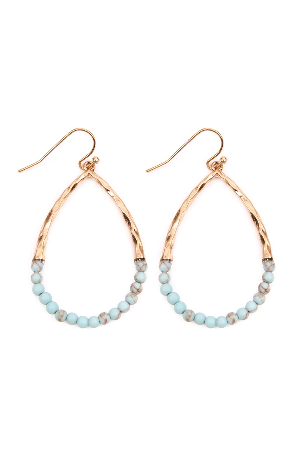 Riah Fashion - Semi Precious Pear Shape Earrings - 9 COLORS -