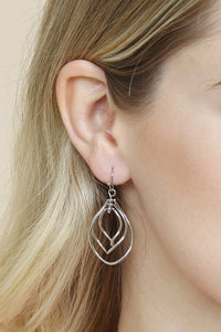 Thumbnail for Wire Hammered Marquise Hook Earrings - 3 FINISHES -