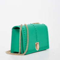 Thumbnail for Josie Green Leather Bag With Chain Strap -