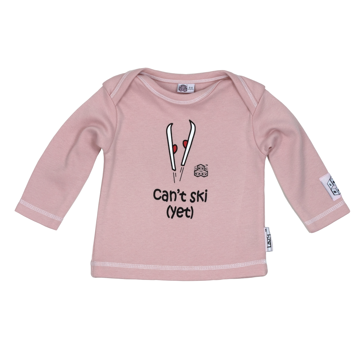 Lazy Baby Gift for Skiers - Can't Ski Yet Pink T Shirt -