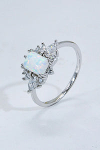 Thumbnail for 925 Sterling Silver Zircon and Opal Ring - T - SIZES 5 THRU 10 - 1 COLOR -