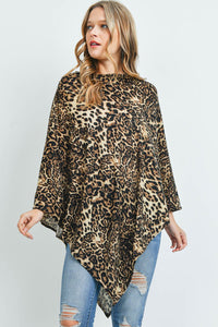 Thumbnail for Riah Fashion - All Year Round Leopard Poncho - 3 COLORS -