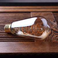 Thumbnail for Retro Dimmable LED Edison Bulb E27 3W Gold Spiral Filament ST64 G125 Ampoule LED Lamp Incandescent Chandelier Decorative Lighting - [15 DAY DELIVERY] - 13 BULB TYPES - 2 WATTAGES -