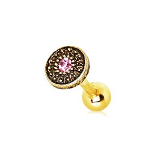 Gold Antique Tribal Shield Cartilage Earring -