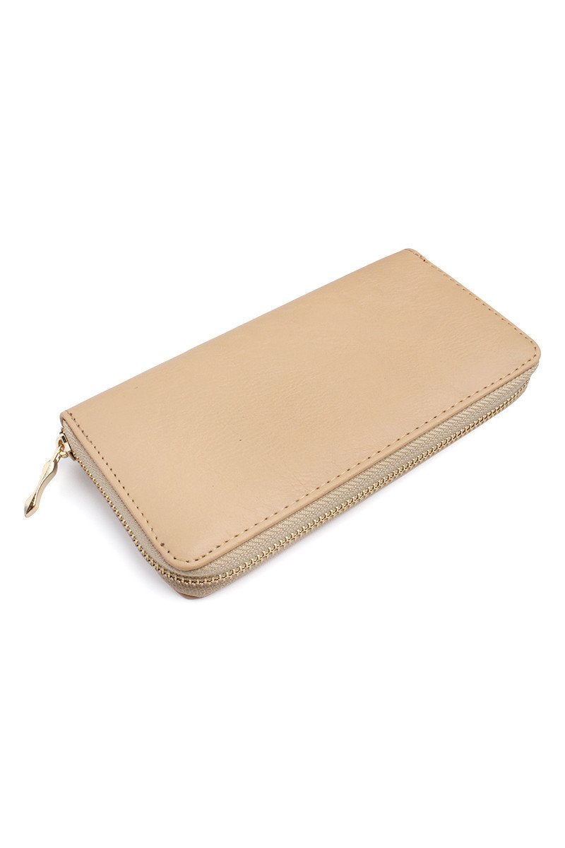 Riah Fashion - Classic Single Zipper Wallet - 13 COLORS -