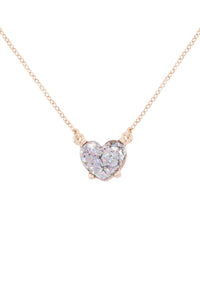 Thumbnail for Heart Glitter Epoxy Necklace - 9 COLORS -