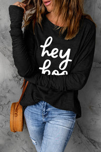 Thumbnail for HEY BOO Graphic Round Neck T-Shirt - T - 1 COLOR -