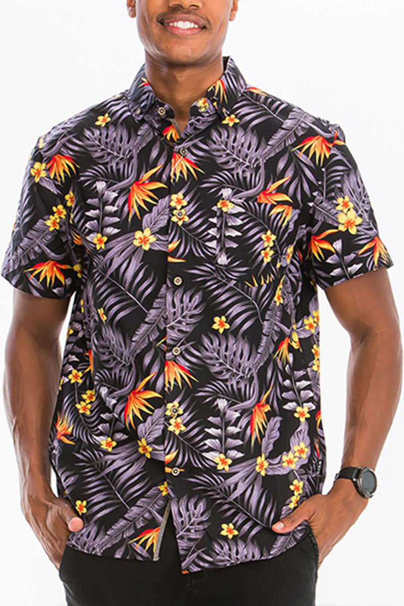 WEIV - Digital Print Hawaiian Short Sleeve Shirt -