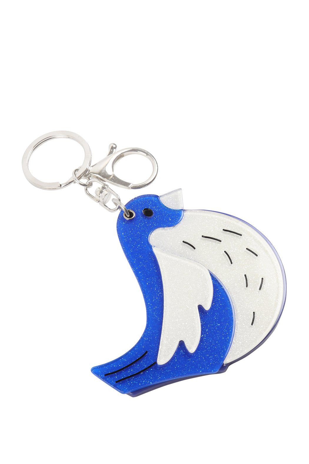 Riah Fashion - Blue Bird With Mirror Keychain -