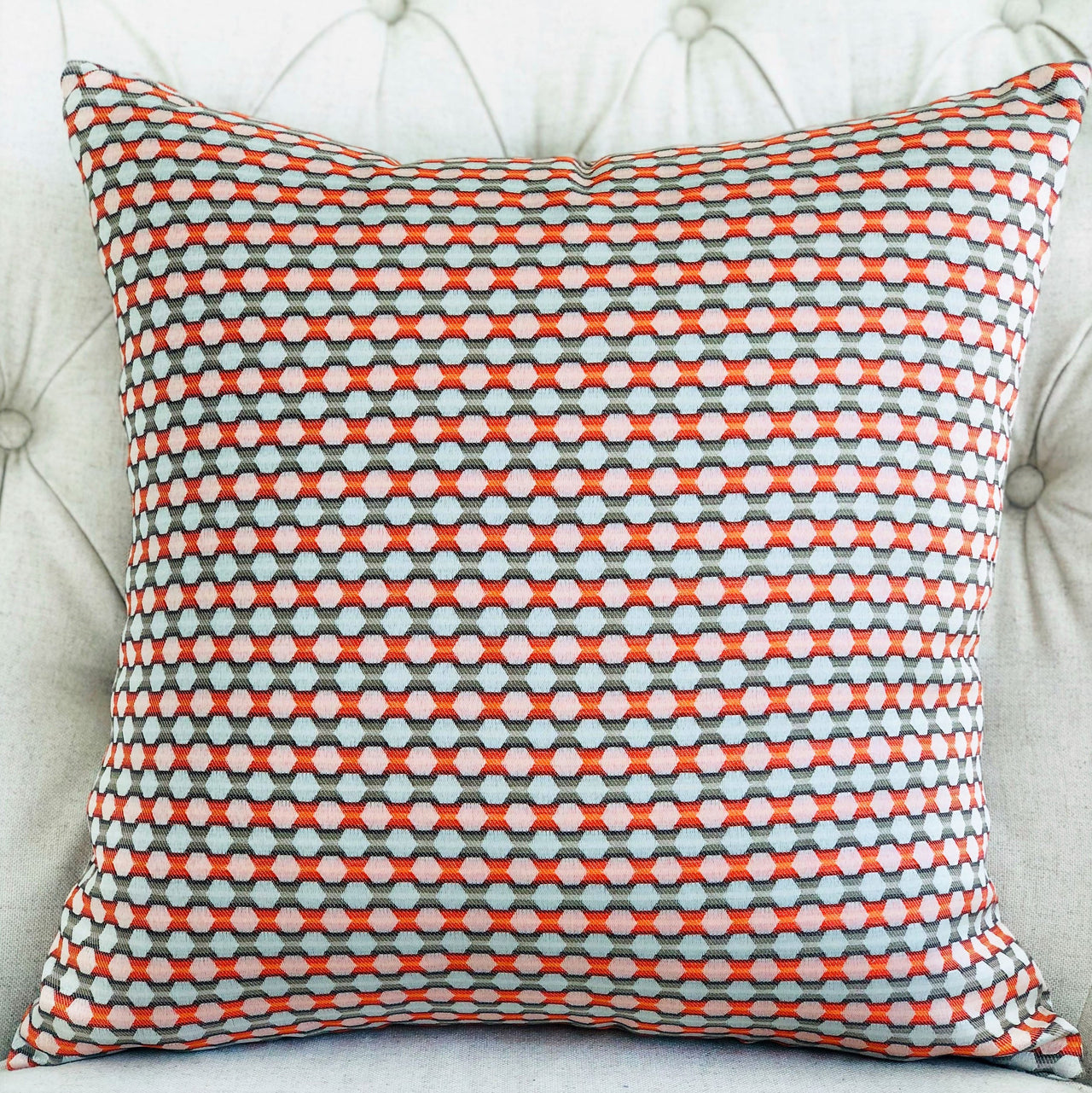 Sunny Cave Orange and Beige Luxury Throw Pillow - 10 SIZES -