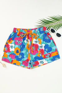 Thumbnail for Drawstring Printed High Waist Shorts - T - 1 MULTICOLOR -