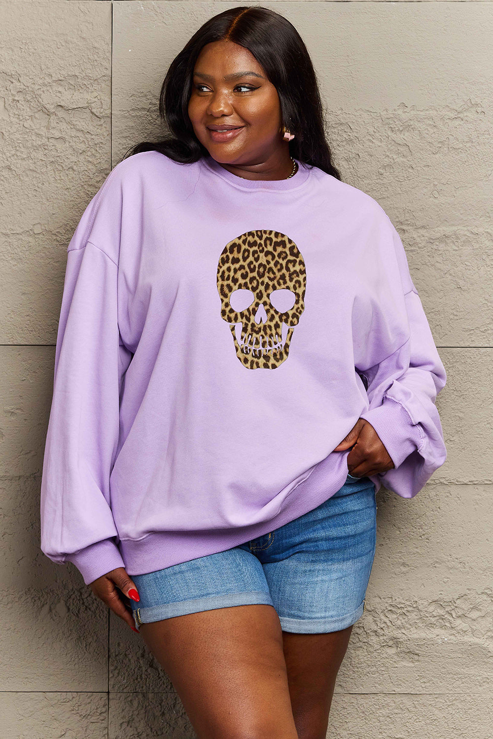 Drop Shoulder Graphic Sweatshirt - T - 6 COLORS -