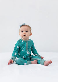 Thumbnail for Eclipse Kids - Bunnies - Long Sleeve Zipper Sleep Romper -