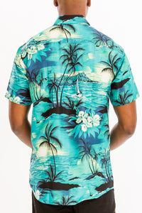 Thumbnail for WEIV - Digital Print Hawaiian Short Sleeve Shirt -