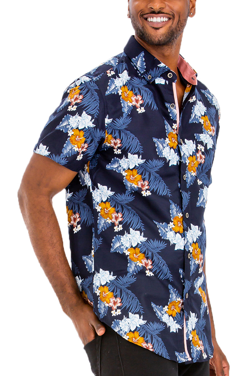 WEIV - Digital Print Hawaiian Short Sleeve Shirt -