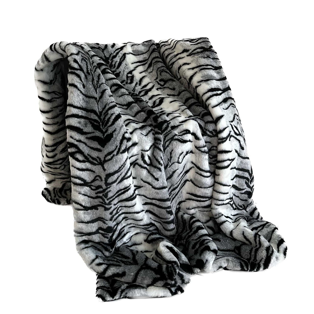 Plutus Black and White Zebra Faux Fur Luxury Throw Blanket - 14 SIZES -