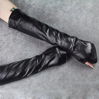 Thumbnail for Zuriel Fingerless Gloves - Vegan Leather - 1 COLOR -